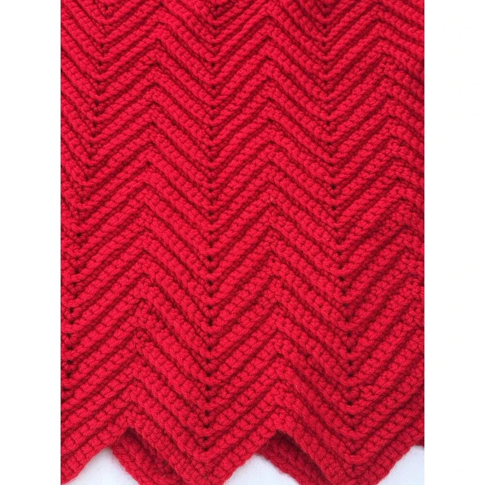 Red hand crocheted throw/Afghan/Christmas/ Holidays